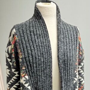 Dreamers long Aztec pattern cardigan